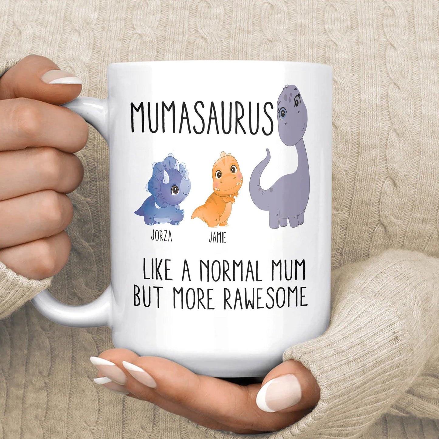 Personalisierte Mamasaurus Kaffeetasse - Geschenk für Mama - GiftHaus