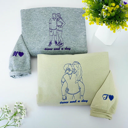 Personalisiertes Besticktes Portrait-Sweatshirt - Unikat für Paare und Familien - GiftHaus