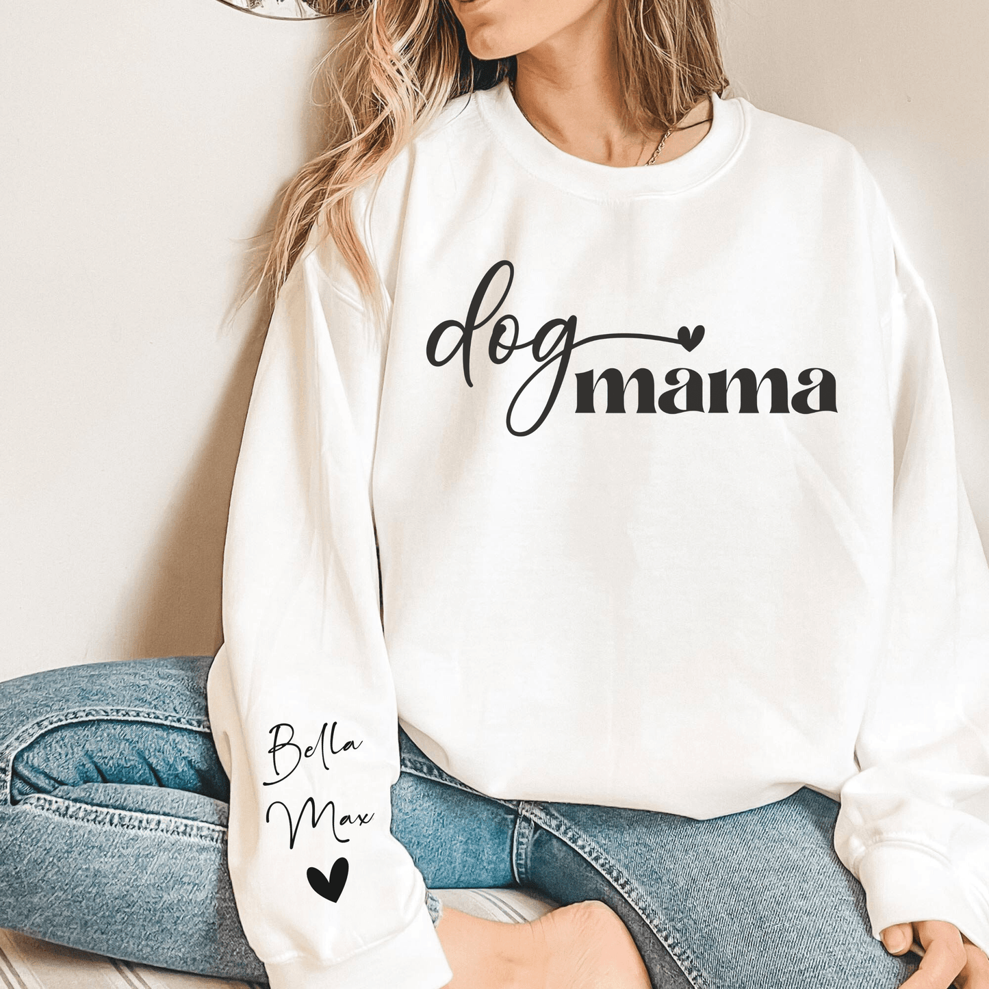 Personalisiertes Hundemama-Sweatshirt mit Wunschnamen - Liebevolles Geschenk für Hundefreunde - GiftHaus