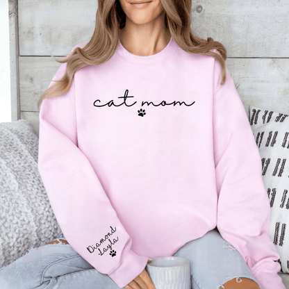 Personalisiertes Katzenmutter-Sweatshirt - Geschenk für Sie - Mit Namen Anpassbar - GiftHaus