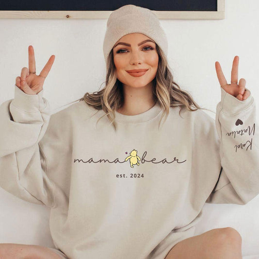 Personalisiertes Mama Bär Winnie The Pooh Sweatshirt - Geschenk für Mama - GiftHaus