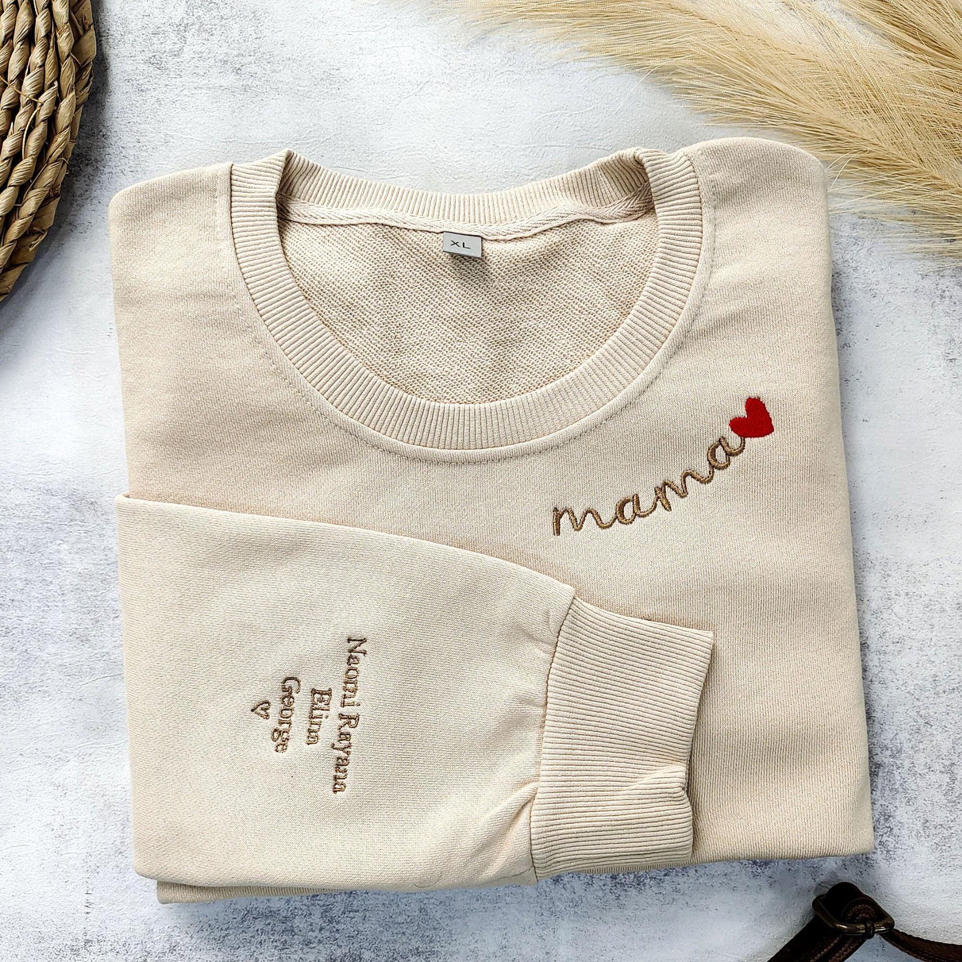 Personalisiertes Mama besticktes Sweatshirt - GiftHaus