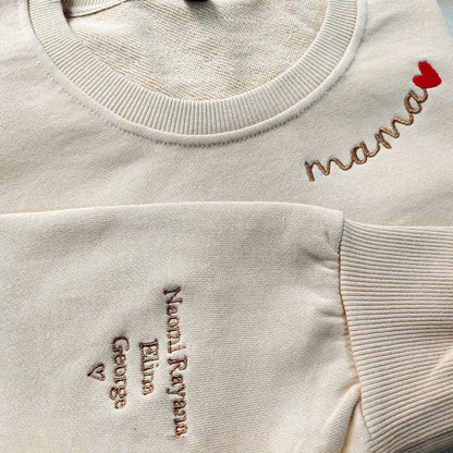 Personalisiertes Mama besticktes Sweatshirt - GiftHaus