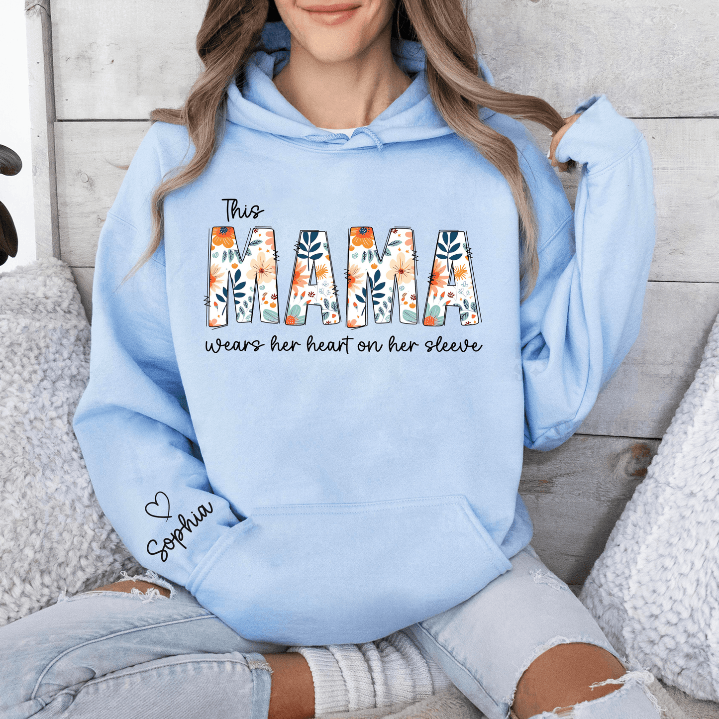 Personalisiertes Mama Hoodie - Herzenswärme im Design - GiftHaus