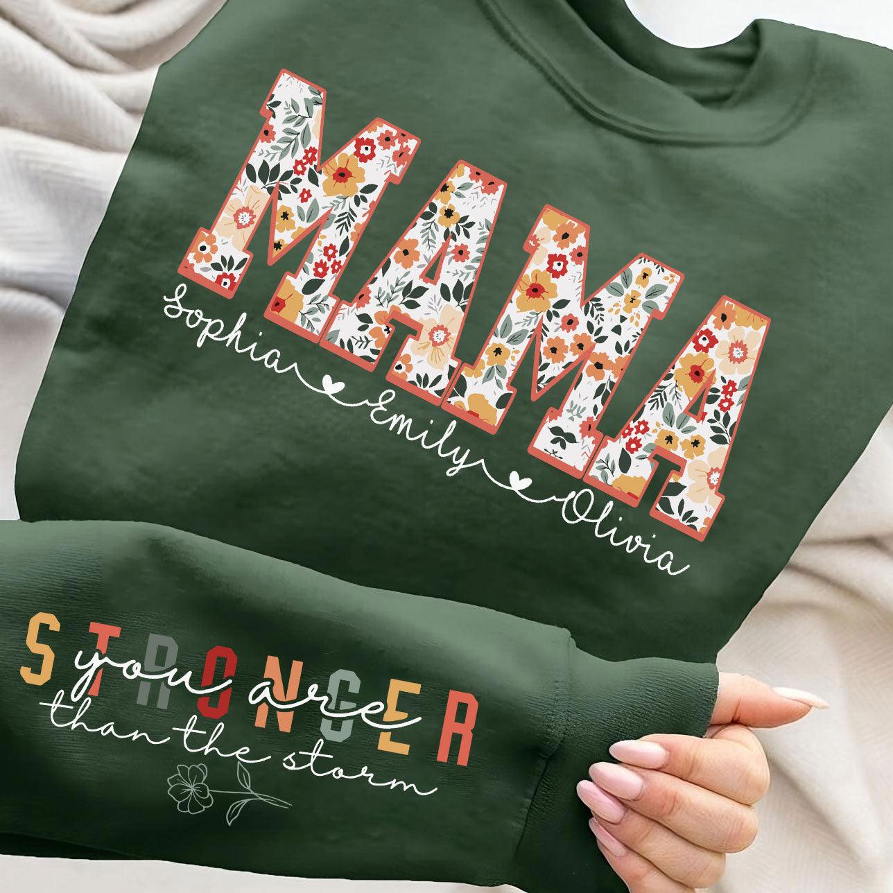 Personalisiertes Mama mit Kindernamen auf dem Ärmel Sweatshirt - Geschenk für Mama - GiftHaus