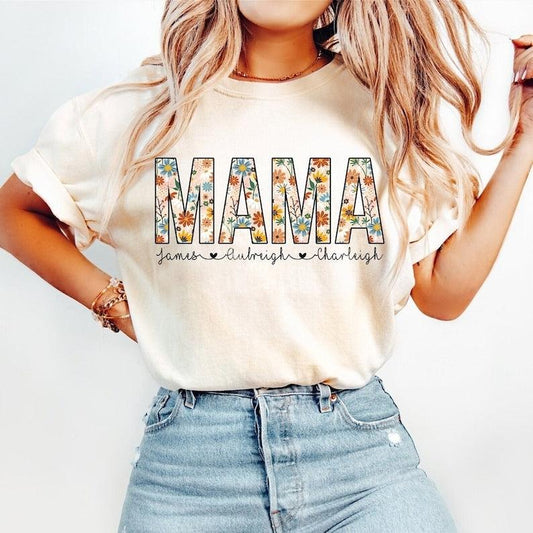 Personalisiertes Mama Shirt mit Kindernamen – Geschenk für Mama - GiftHaus