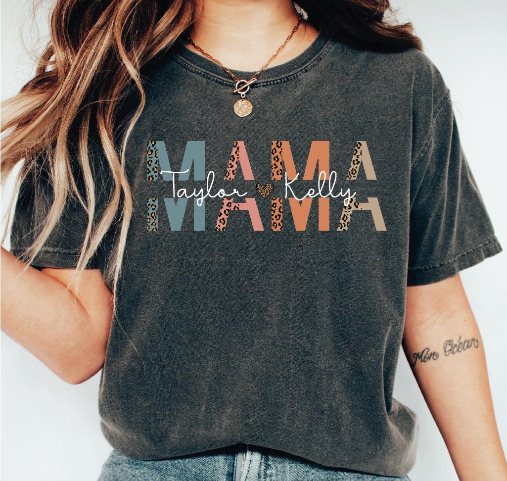 Personalisiertes Mama-Shirt: Mit Kindernamen - Mama T-Shirt mit individueller Note - GiftHaus