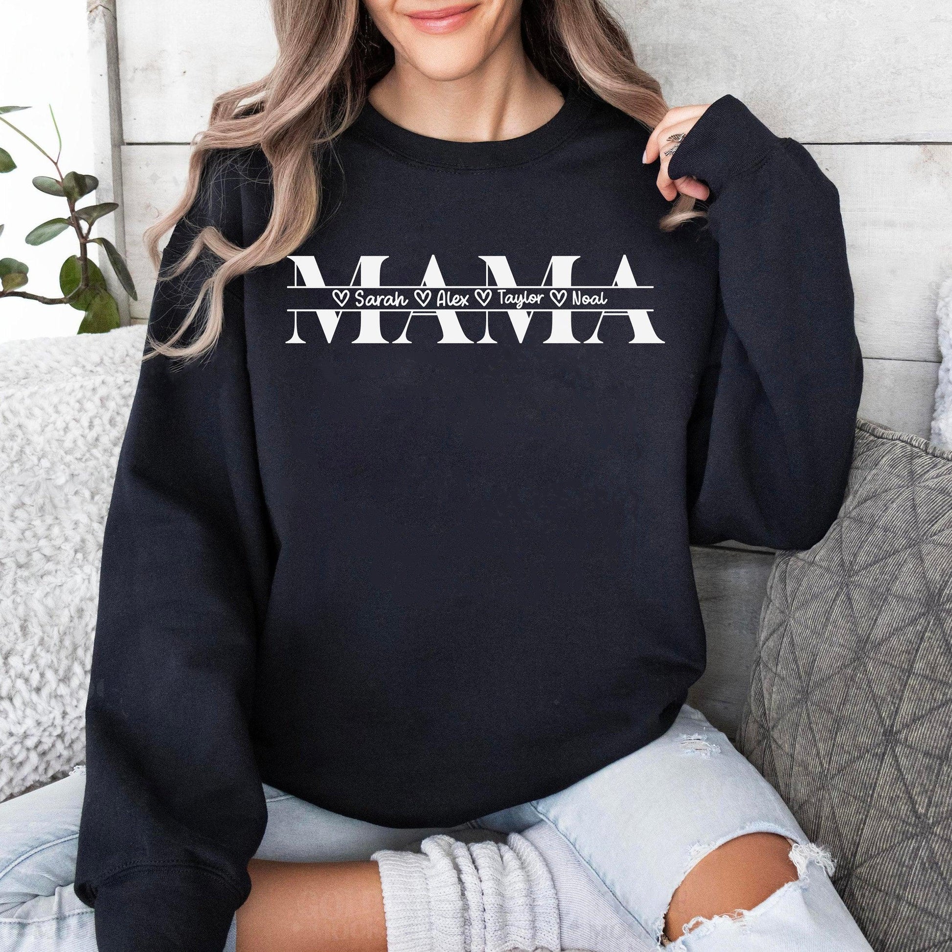 Personalisiertes Mama Sweatshirt mit Kindernamen - GiftHaus