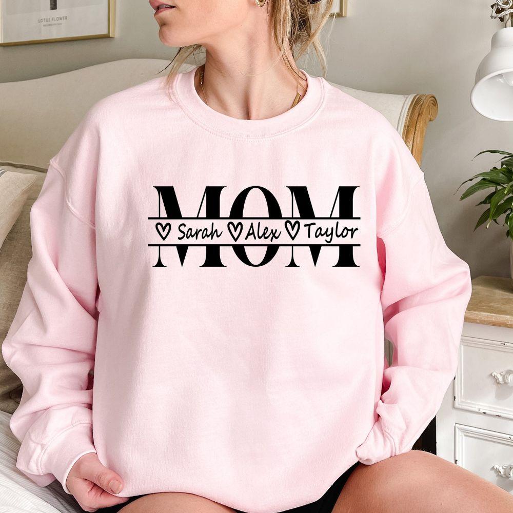 Personalisiertes Mama-Sweatshirt mit Kindernamen – Mutter-Geschenk für Sie - GiftHaus