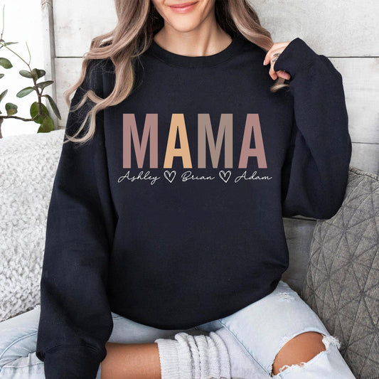 Personalisiertes Mama Sweatshirt mit Kindernamen - Personalisiertes Mama Geschenk - GiftHaus
