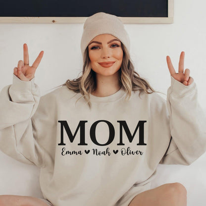 Personalisiertes Mama Sweatshirt mit Namen der Kinder - Geschenke für Mütter - GiftHaus