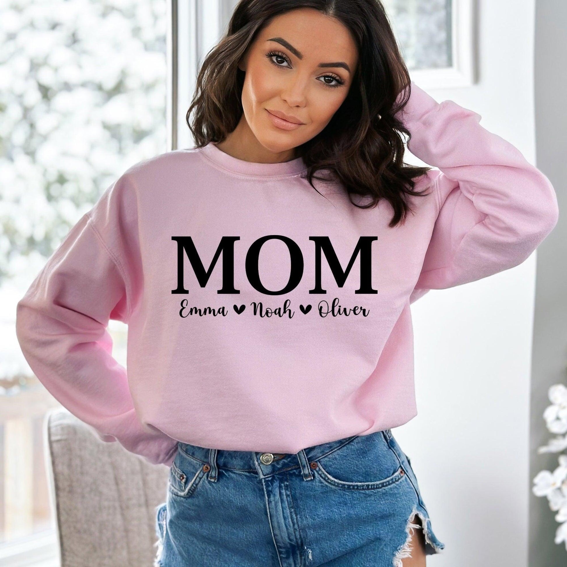 Personalisiertes Mama Sweatshirt mit Namen der Kinder - Geschenke für Mütter - GiftHaus