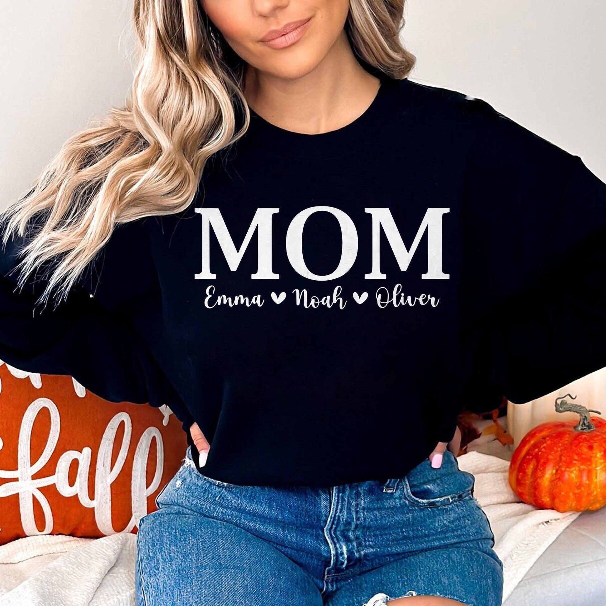 Personalisiertes Mama Sweatshirt mit Namen der Kinder - Geschenke für Mütter - GiftHaus