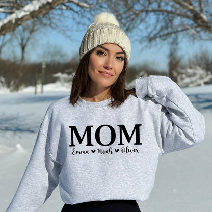 Personalisiertes Mama Sweatshirt mit Namen der Kinder - Geschenke für Mütter - GiftHaus