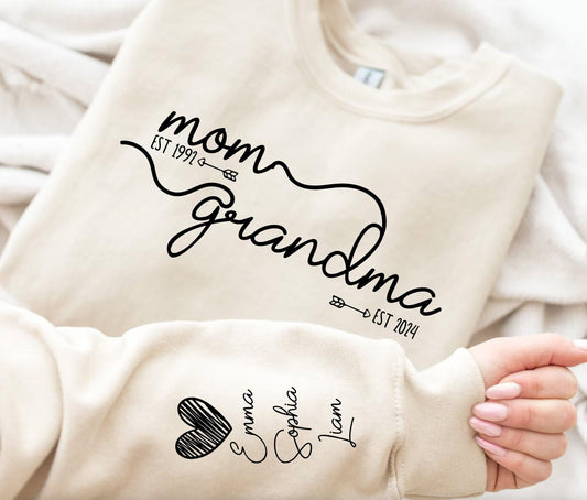 Personalisiertes Oma Jahr Est. Sweatshirt - Muttertagspräsent - GiftHaus