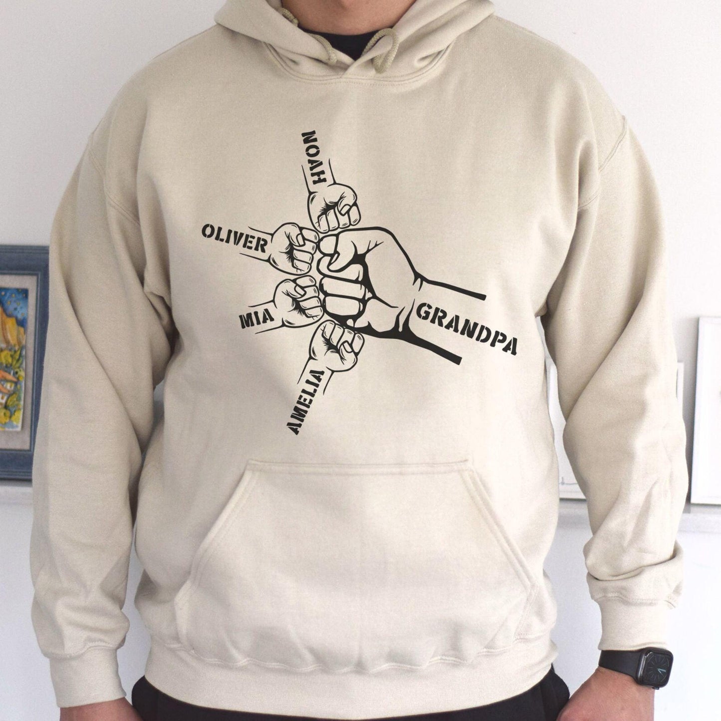 Personalisiertes Opa Sweatshirt und Hoodie mit Enkelnamen - Vatertagsgeschenk für Opa - GiftHaus