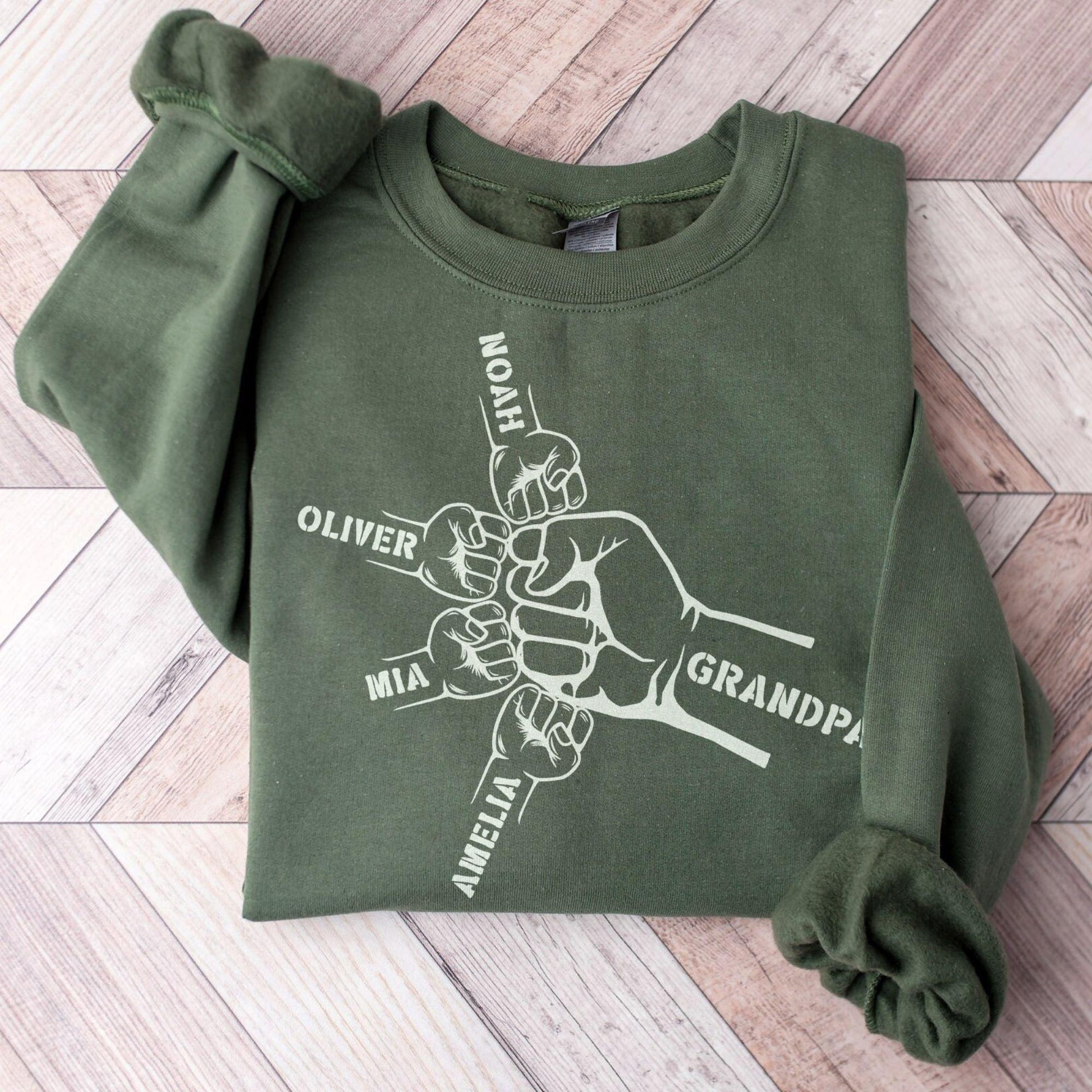 Personalisiertes Opa Sweatshirt und Hoodie mit Enkelnamen - Vatertagsgeschenk für Opa - GiftHaus