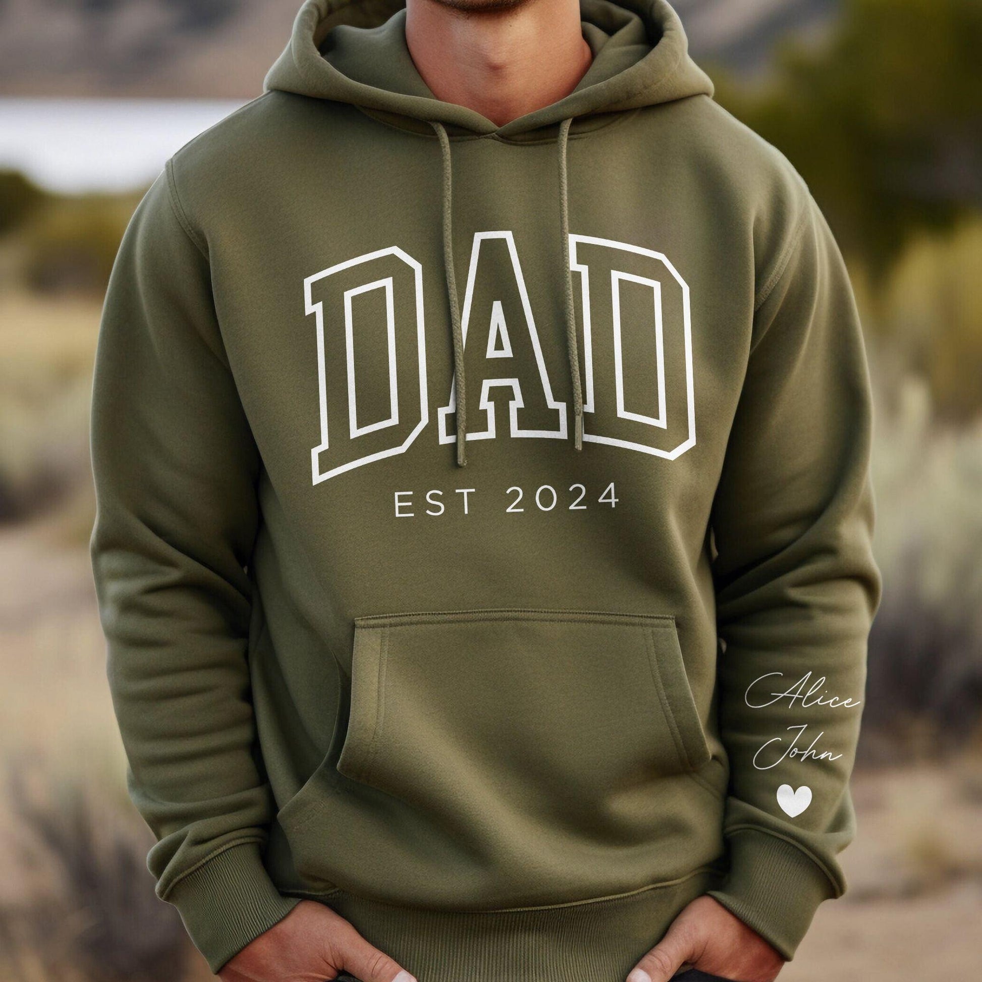 Personalisiertes Papa-Sweatshirt – Papa Est 2024 Hoodie - GiftHaus