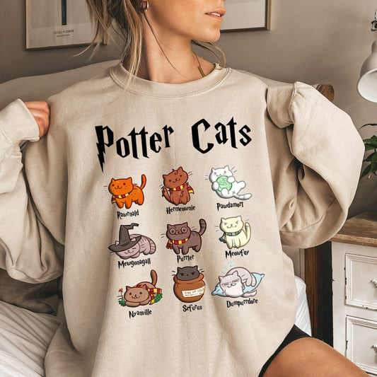 Potter Cats Sweatshirt – Geschenk für Katzenbesitzer - GiftHaus
