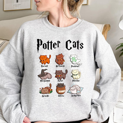 Potter Cats Sweatshirt – Geschenk für Katzenbesitzer - GiftHaus
