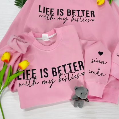 Personalisierter Beste-Freundin Sweatshirt, Besties Hoodie mit Namen