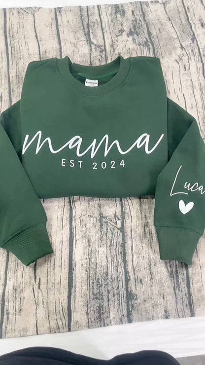 Personalisiertes Mama-Sweatshirt mit Kindernamen - Geschenk für Mama