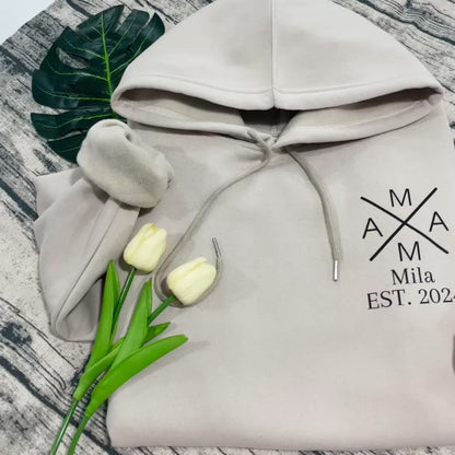 Personalisierter Mama-Geburtsjahr Hoodie – Mama Pullover