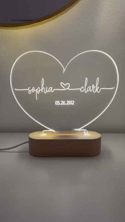 Personalisierte Nachtlampe als Valentinstagsgeschenk – Romantisches Geschenk für Paare