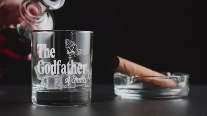 Personalisierte "The Godfather" Whiskeyglas, Besonderes Geschenk für Paten, Geschenk für Vater