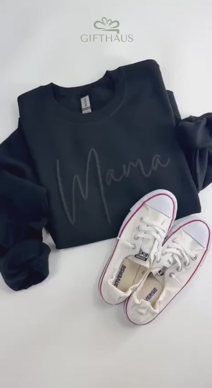 Mama 3D-Puffdruck Sweatshirt - Muttertagsliebe mit Kindernamen