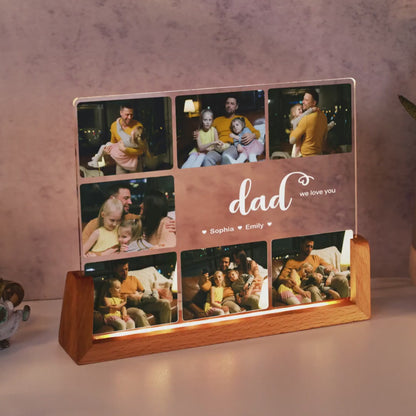 Personalisierte Fotocollage LED Nachtlampe – Geschenk für die Familie