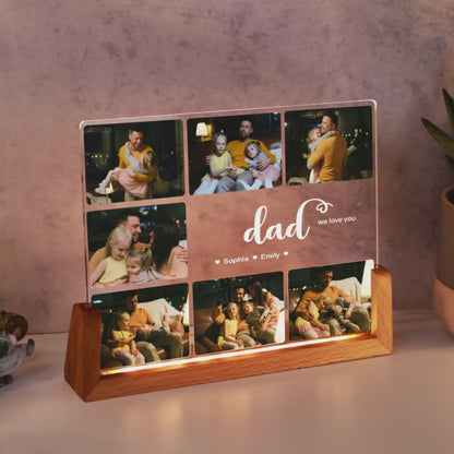 Personalisierte Fotocollage, Foto-Geschenk für Papa, Individueller Rahmen & Foto