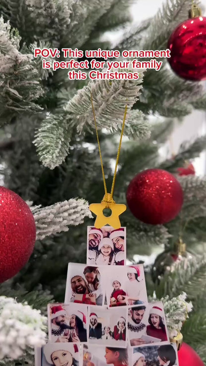 Foto-Weihnachtsbaum der Familie - Personalisiertes Familienfoto-Ornament