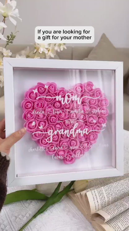 Erst Mama, jetzt Oma – Personalisierte Blumen-Schattenbox