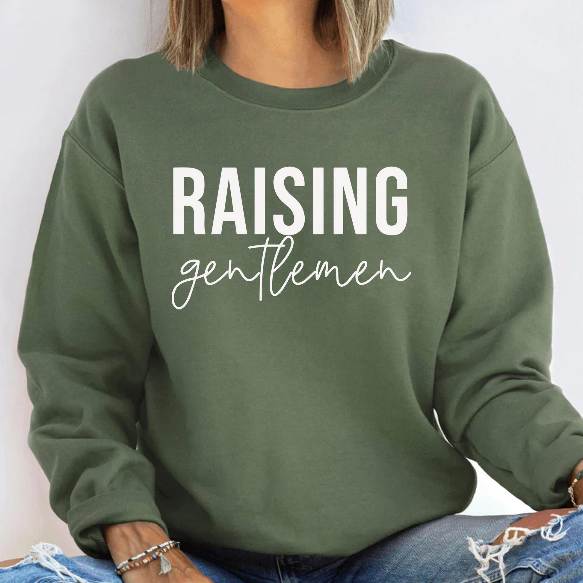 Raising Gentlemen Sweatshirt - Mom of Boy Sweatshirt - GiftHaus