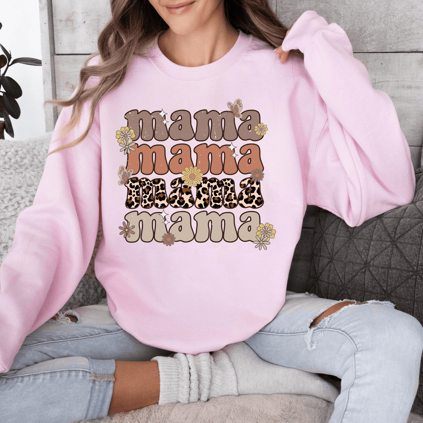 Retro Blumen Mama Sweatshirt - Stilvolles Blumendesign - GiftHaus