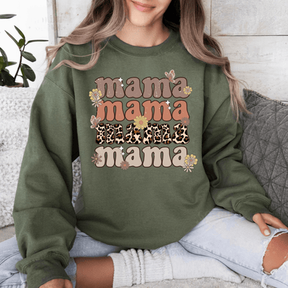 Retro Blumen Mama Sweatshirt - Stilvolles Blumendesign - GiftHaus