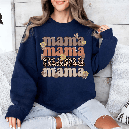 Retro Blumen Mama Sweatshirt - Stilvolles Blumendesign - GiftHaus