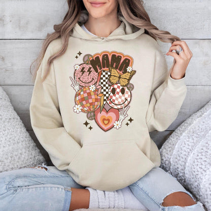 Retro Smiley Mama Sweatshirt - Geschenk für Mama - GiftHaus