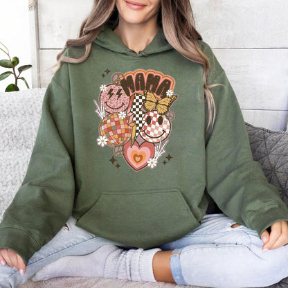 Retro Smiley Mama Sweatshirt - Geschenk für Mama - GiftHaus