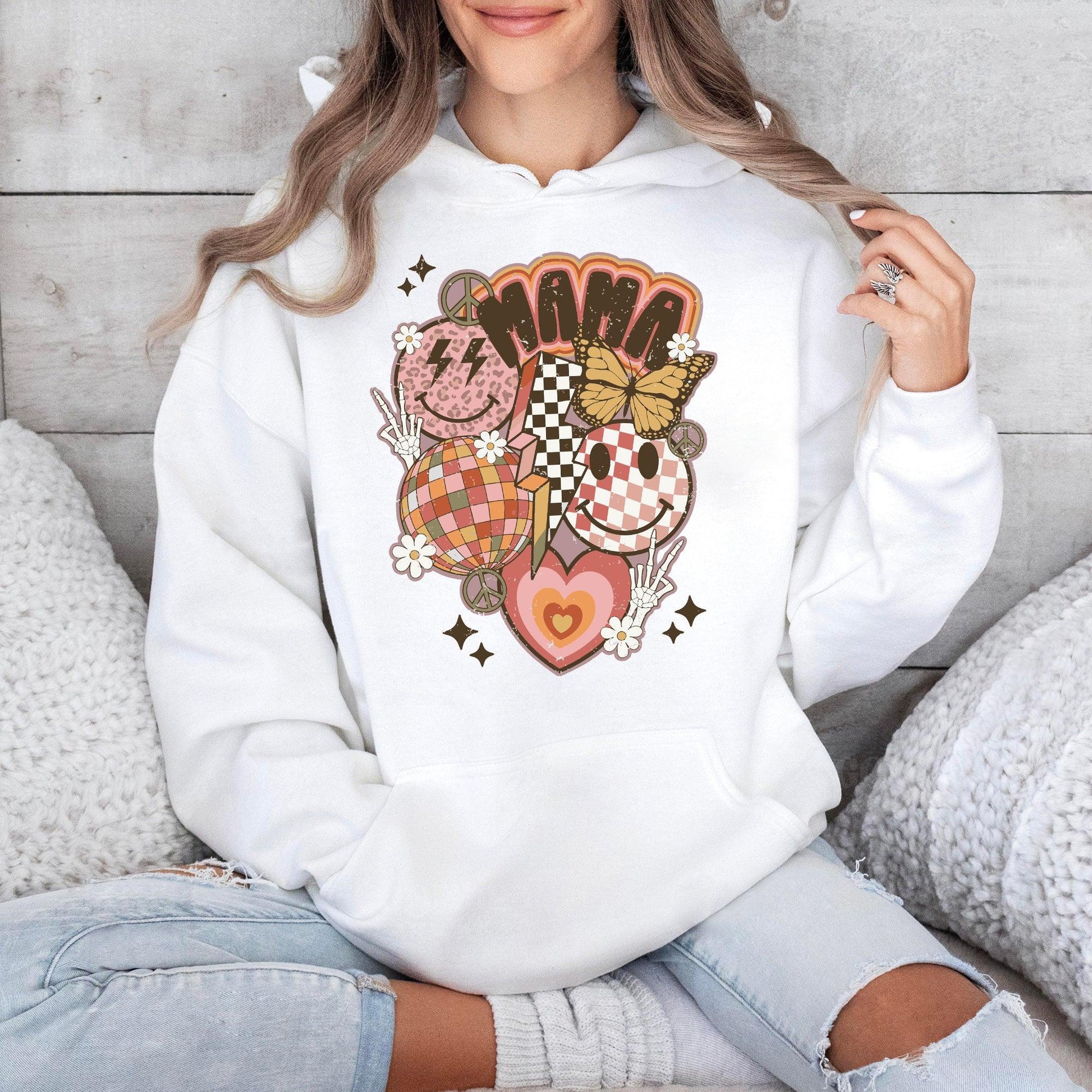 Retro Smiley Mama Sweatshirt - Geschenk für Mama - GiftHaus