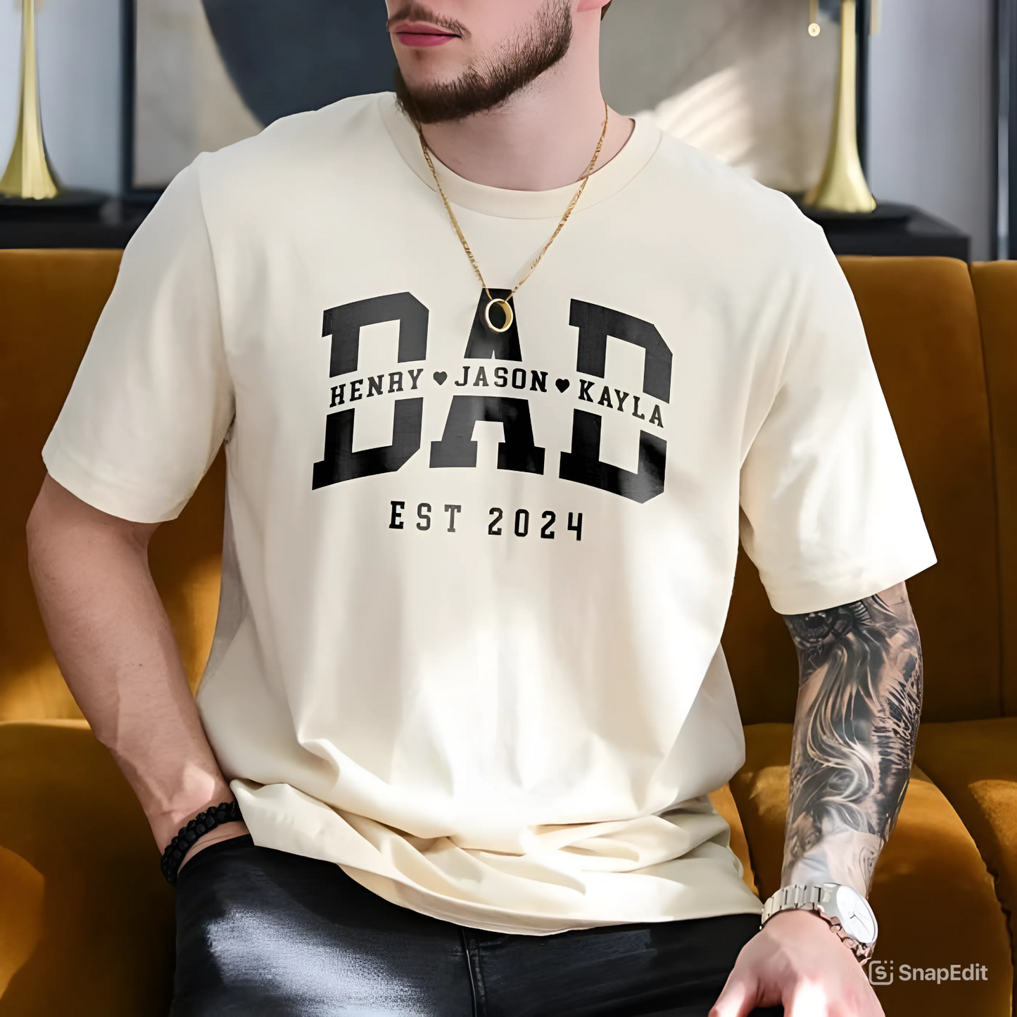 Papa-Shirt Personalisiert mit Kindernamen - Geschenk für Väter