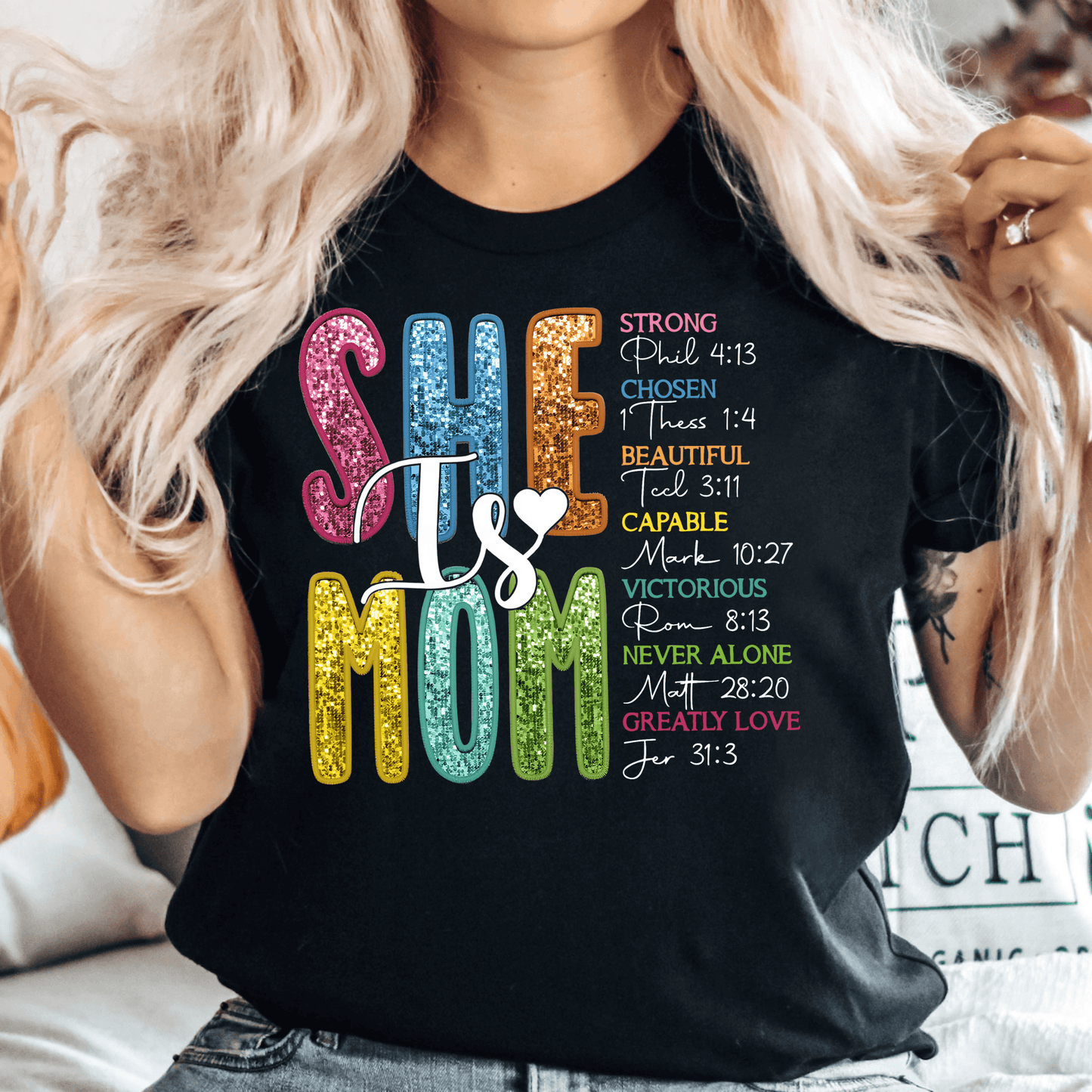 Strahlende Muttertagsliebe – Retro-Mama mit Faux-Glitzer-Effekt Design - GiftHaus