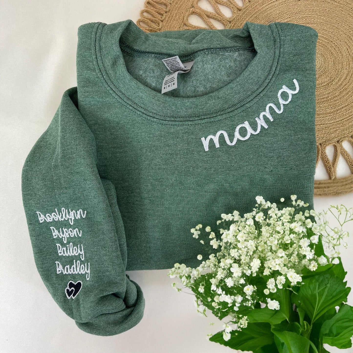 Sweatshirt Besticktes Unikat für Mütter & Großmütter - Ein Herzensgeschenk mit Persönlicher Note - GiftHaus