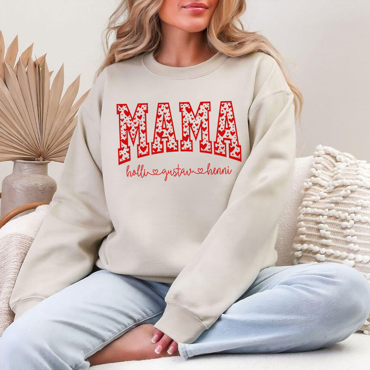 Valentinstag Mama Pullover mit Kindernamen – Liebevolles Geschenk für Mama