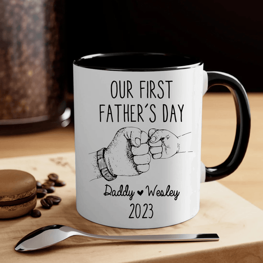 Unser Erster Vatertag - Personalisierte Tasse für den Neuen Papa - GiftHaus