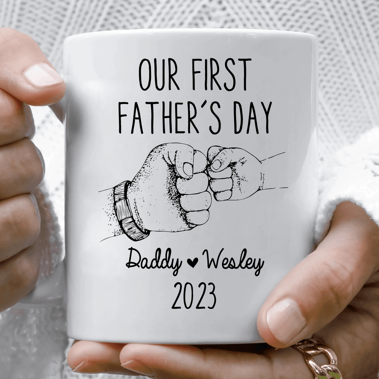 Unser Erster Vatertag - Personalisierte Tasse für den Neuen Papa - GiftHaus