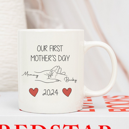 "Unser Erstes Muttertag" - Personalisierter Erinnerungsbecher