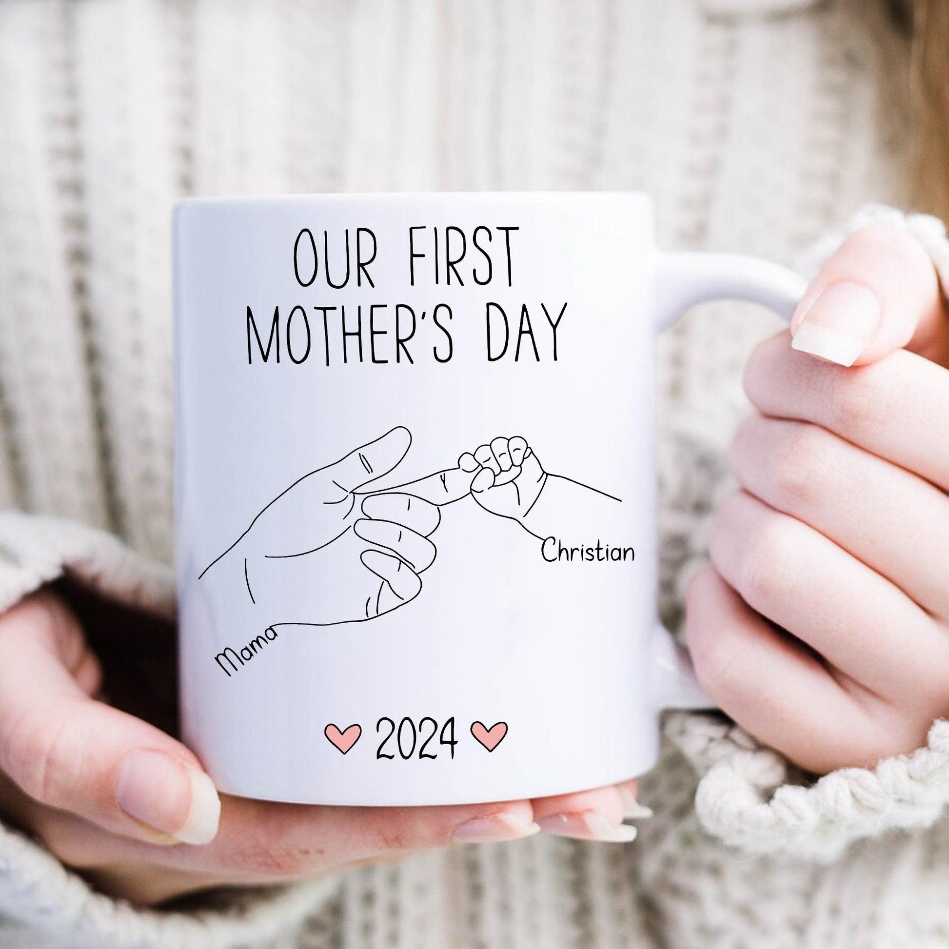 Unsere erste Tasse zum Muttertag - Personalisierte Namenstasse für Mama - GiftHaus