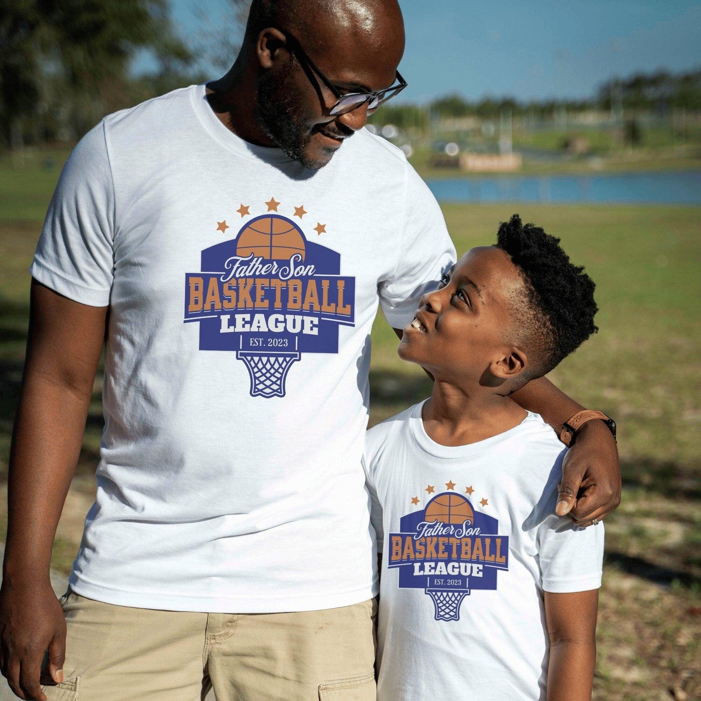 Vater-Sohn-Basketball-Liga – Personalisierte Jahrgang-T-Shirts - GiftHaus